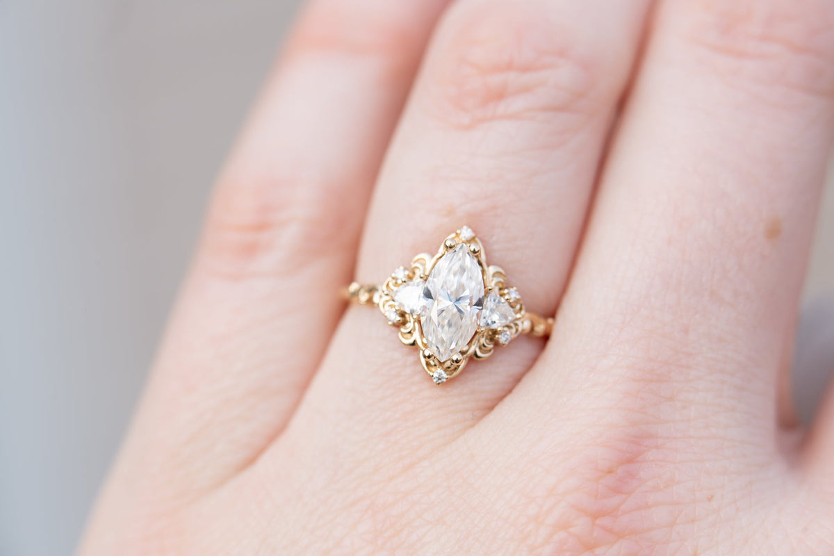 Solitaire Cathedral- 1.8 CT Cushion Lab Grown Diamond Wedding Band