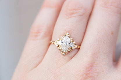Solitaire Cathedral- 1.8 CT Cushion Lab Grown Diamond Wedding Band