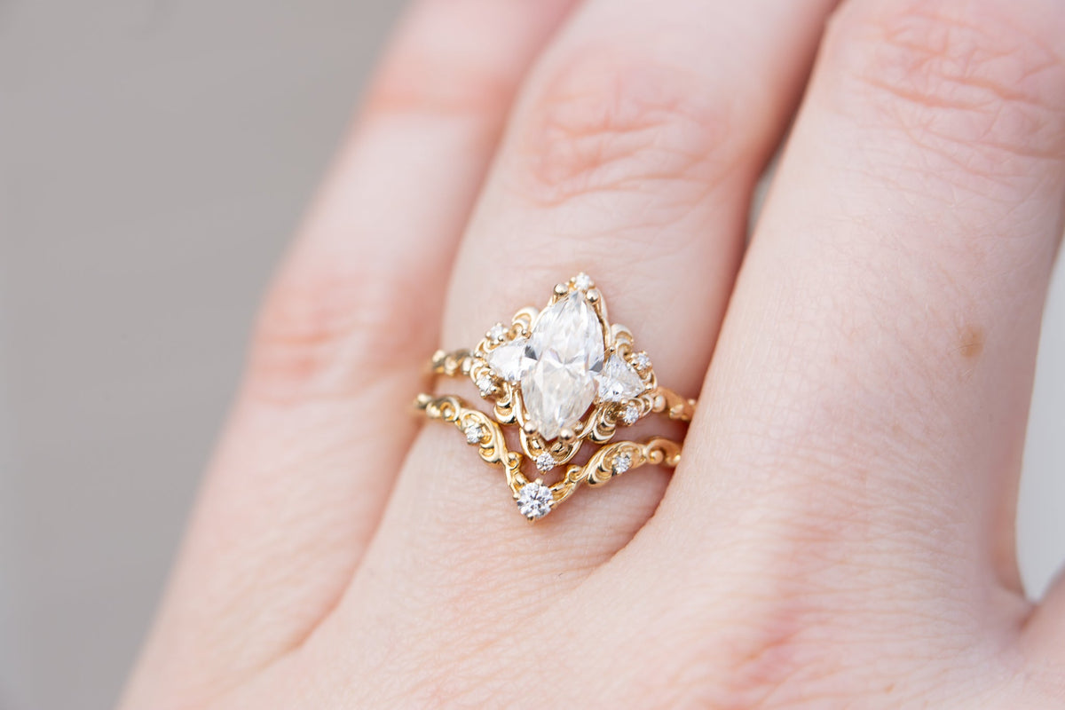 Solitaire Cathedral- 1.8 CT Cushion Lab Grown Diamond Wedding Band