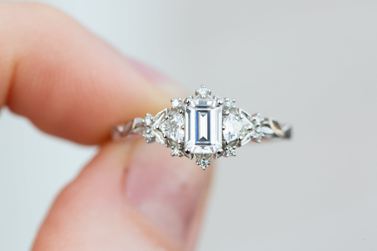 Solitaire Cathedral- 1.8 CT Cushion Lab Grown Diamond Wedding Band