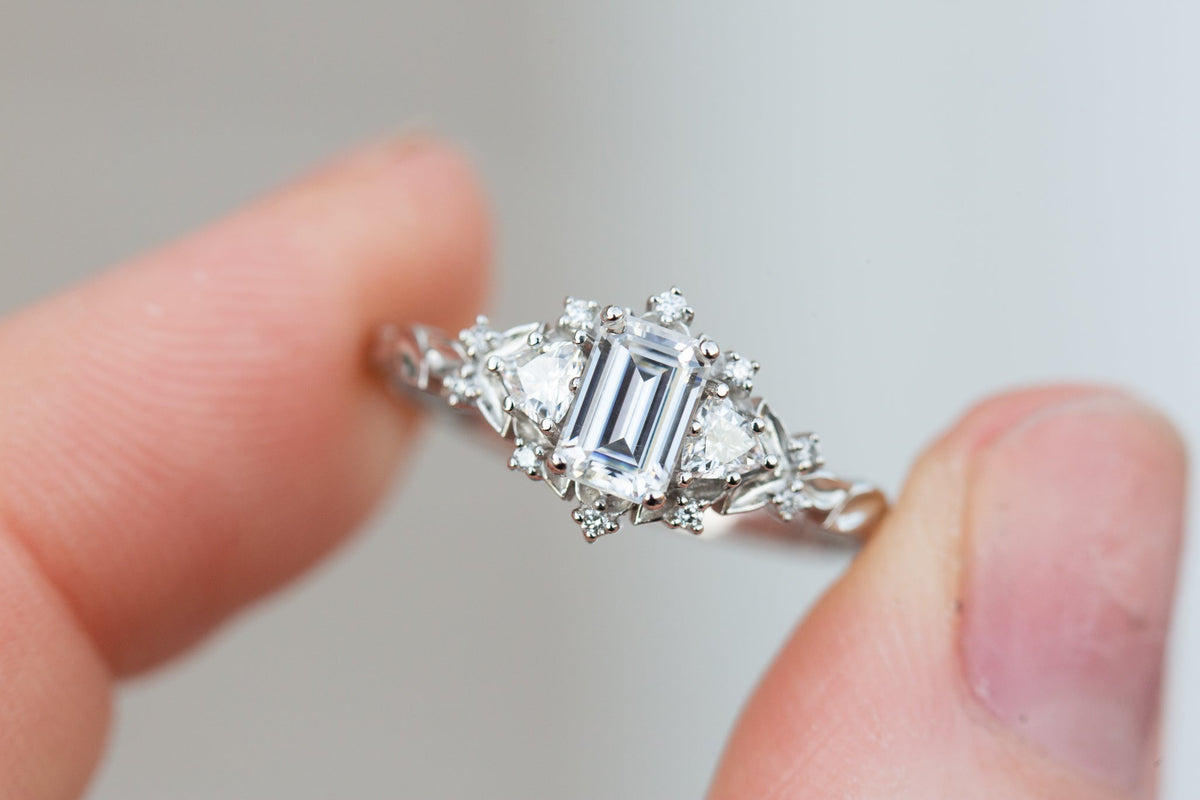 Solitaire Cathedral- 1.8 CT Cushion Lab Grown Diamond Wedding Band