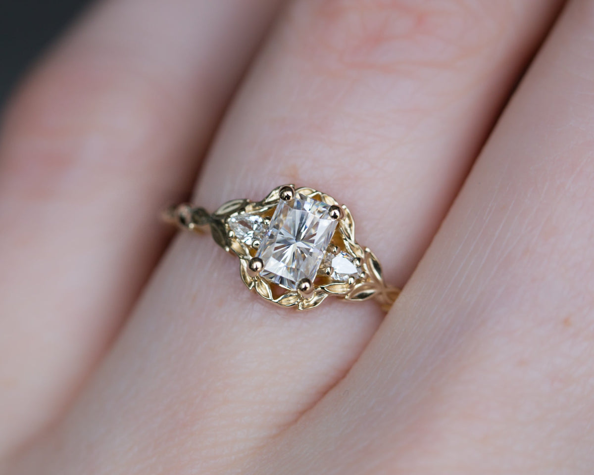 Solitaire Cathedral- 1.8 CT Cushion Lab Grown Diamond Wedding Band