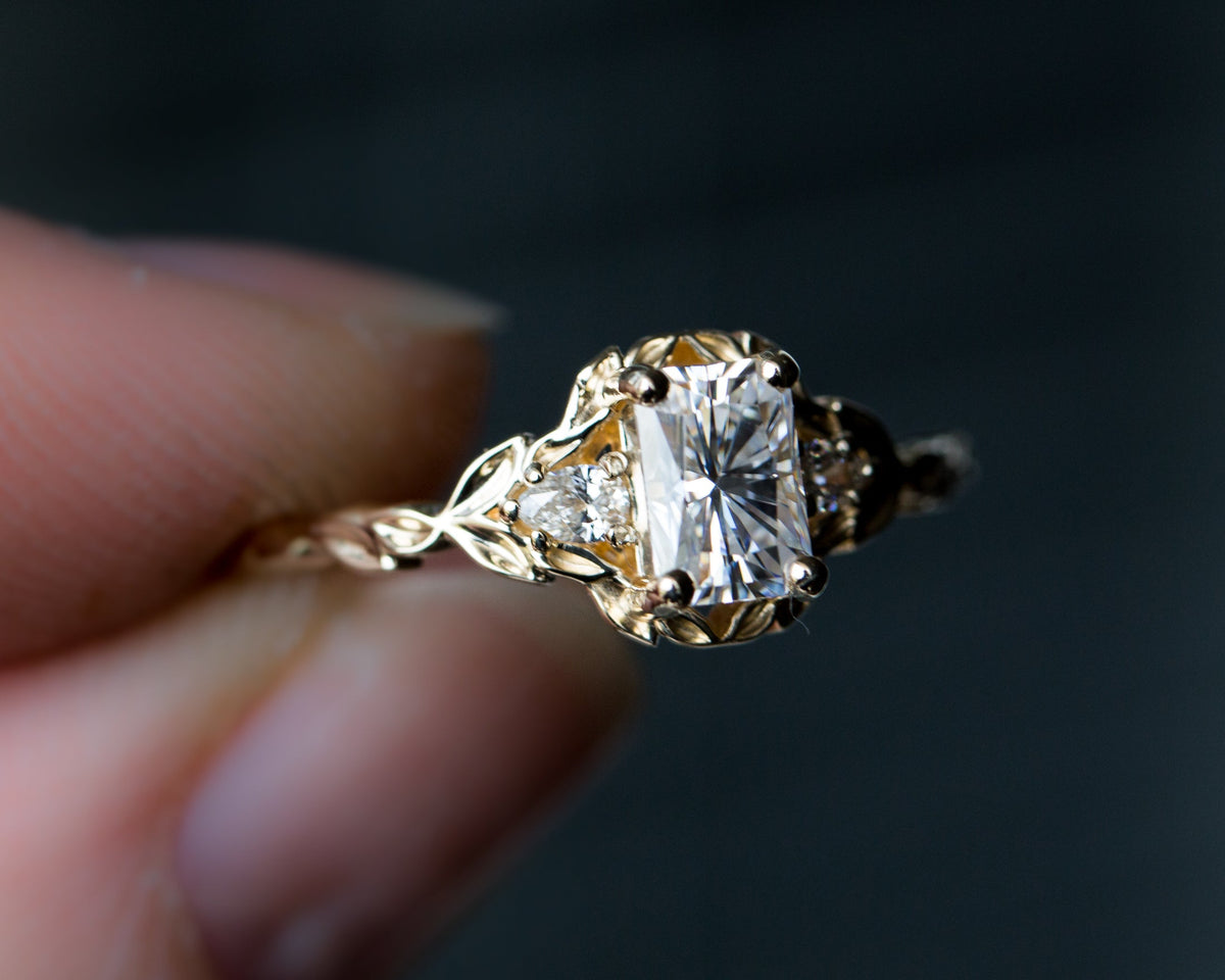 Solitaire Cathedral- 1.8 CT Cushion Lab Grown Diamond Wedding Band