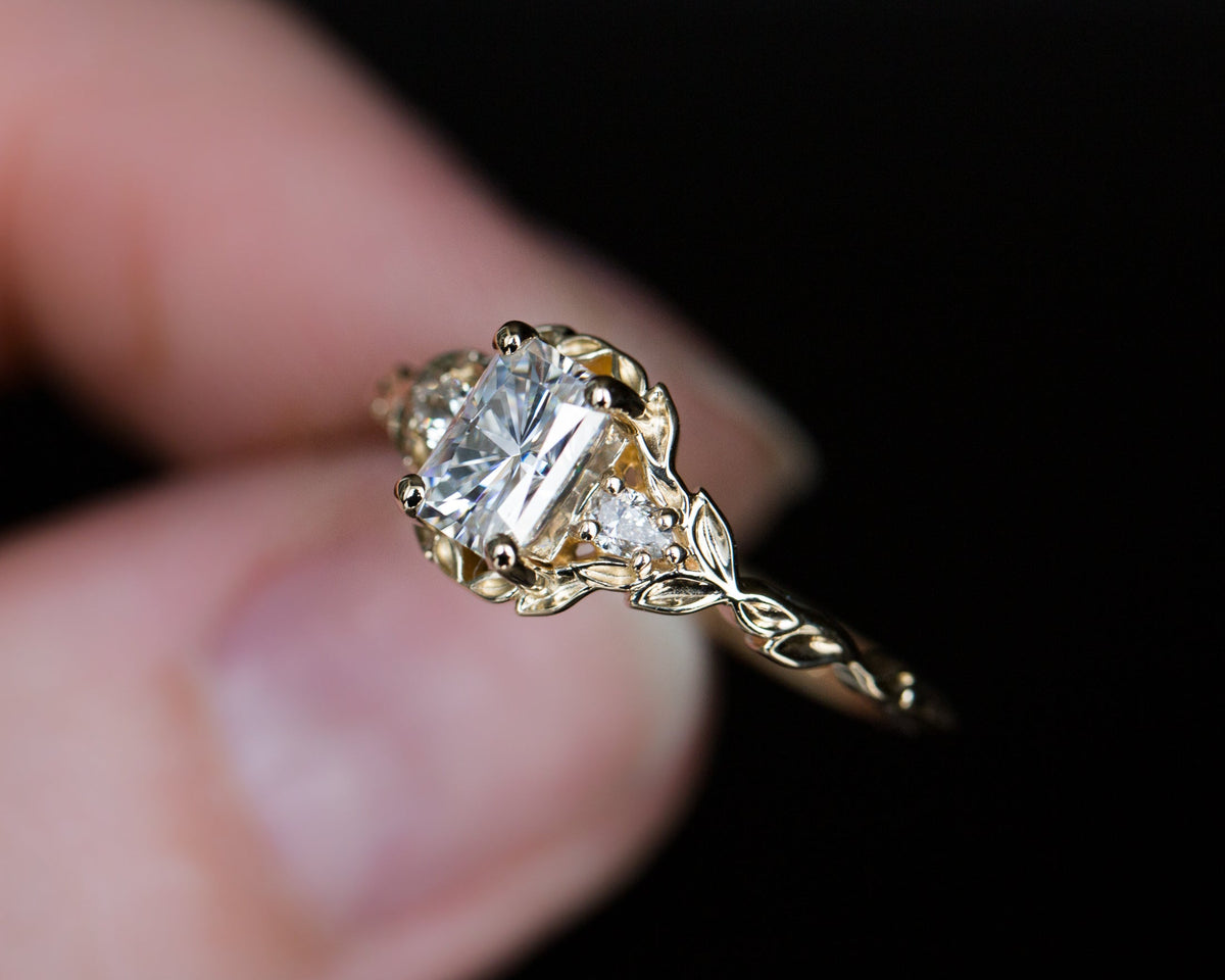 Solitaire Cathedral- 1.8 CT Cushion Lab Grown Diamond Wedding Band