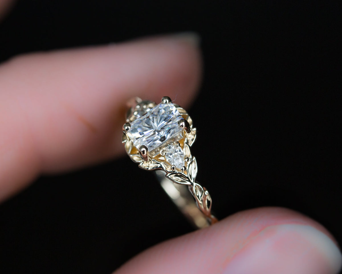 Solitaire Cathedral- 1.8 CT Cushion Lab Grown Diamond Wedding Band