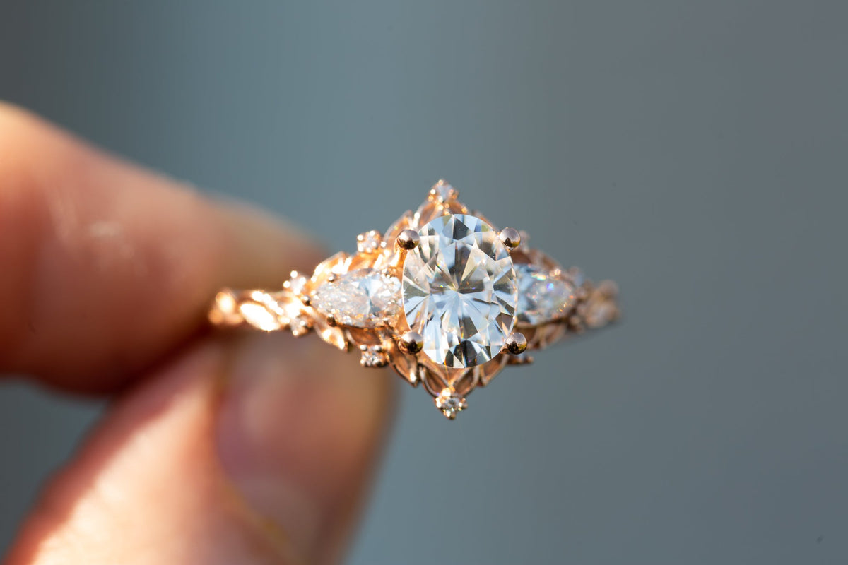 Solitaire Cathedral- 1.8 CT Cushion Lab Grown Diamond Wedding Band