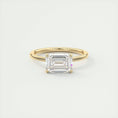 Load image into Gallery viewer, 2.0 CT Emerald Lab Grown Diamond East West Solitaire Engagement Ring
