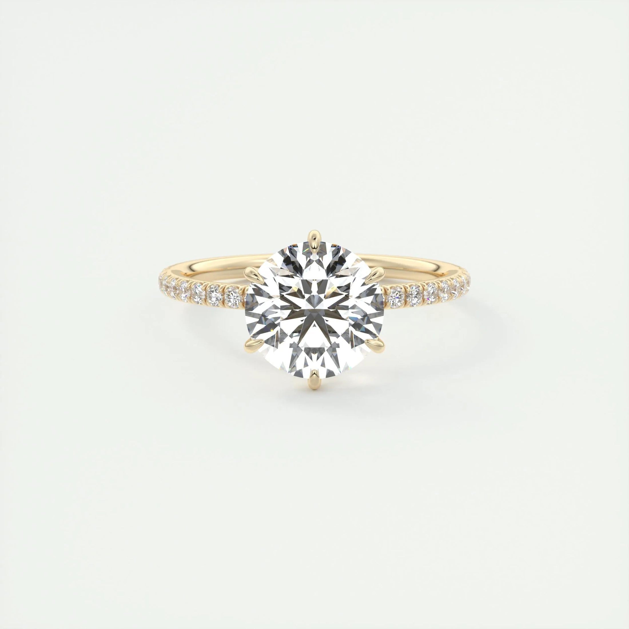 Eternal Radiance: 2.0 CT Round Lab Grown Diamond Pave Engagement Ring