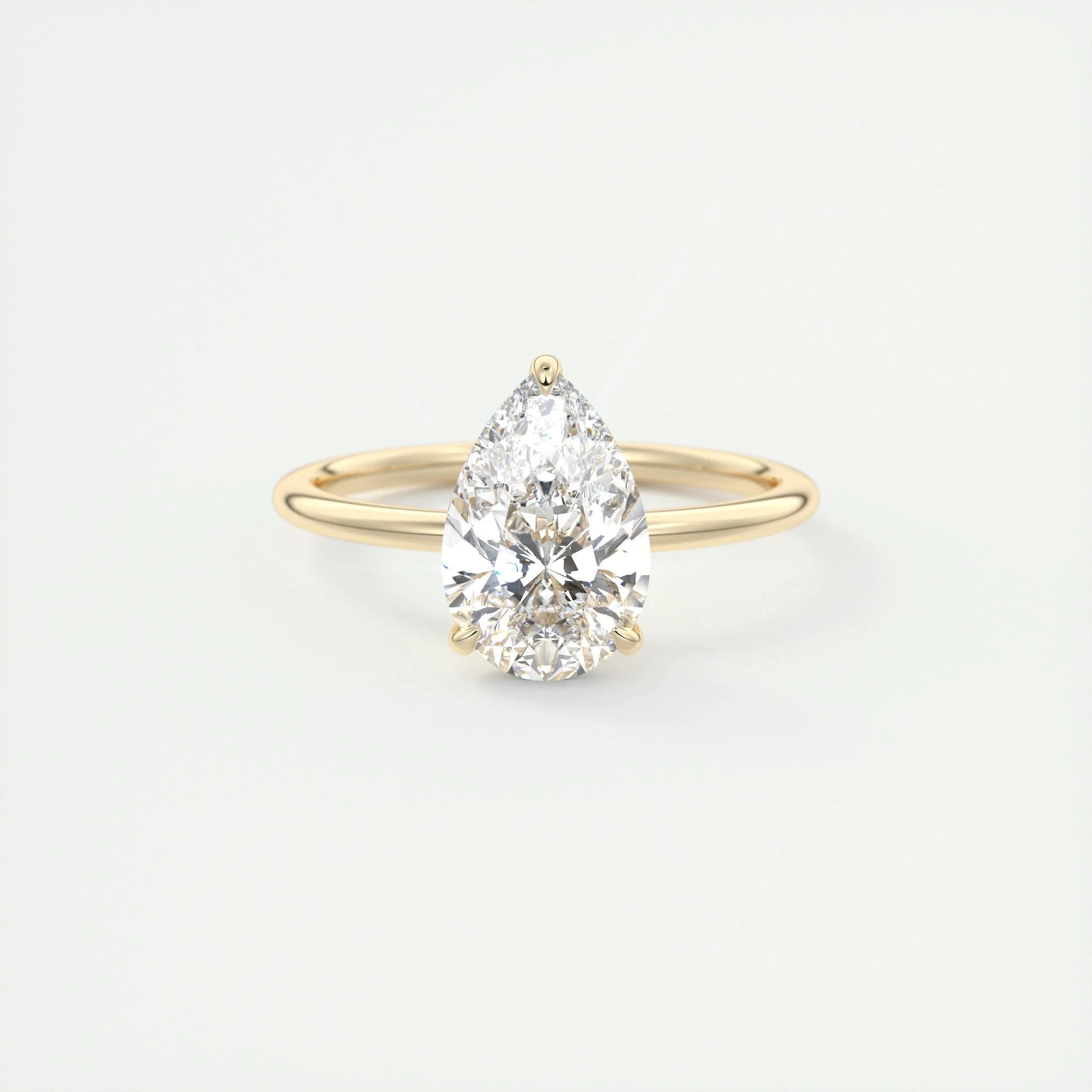 2.0 CT Pear-Shaped Lab Grown Diamond Solitaire Engagement Ring