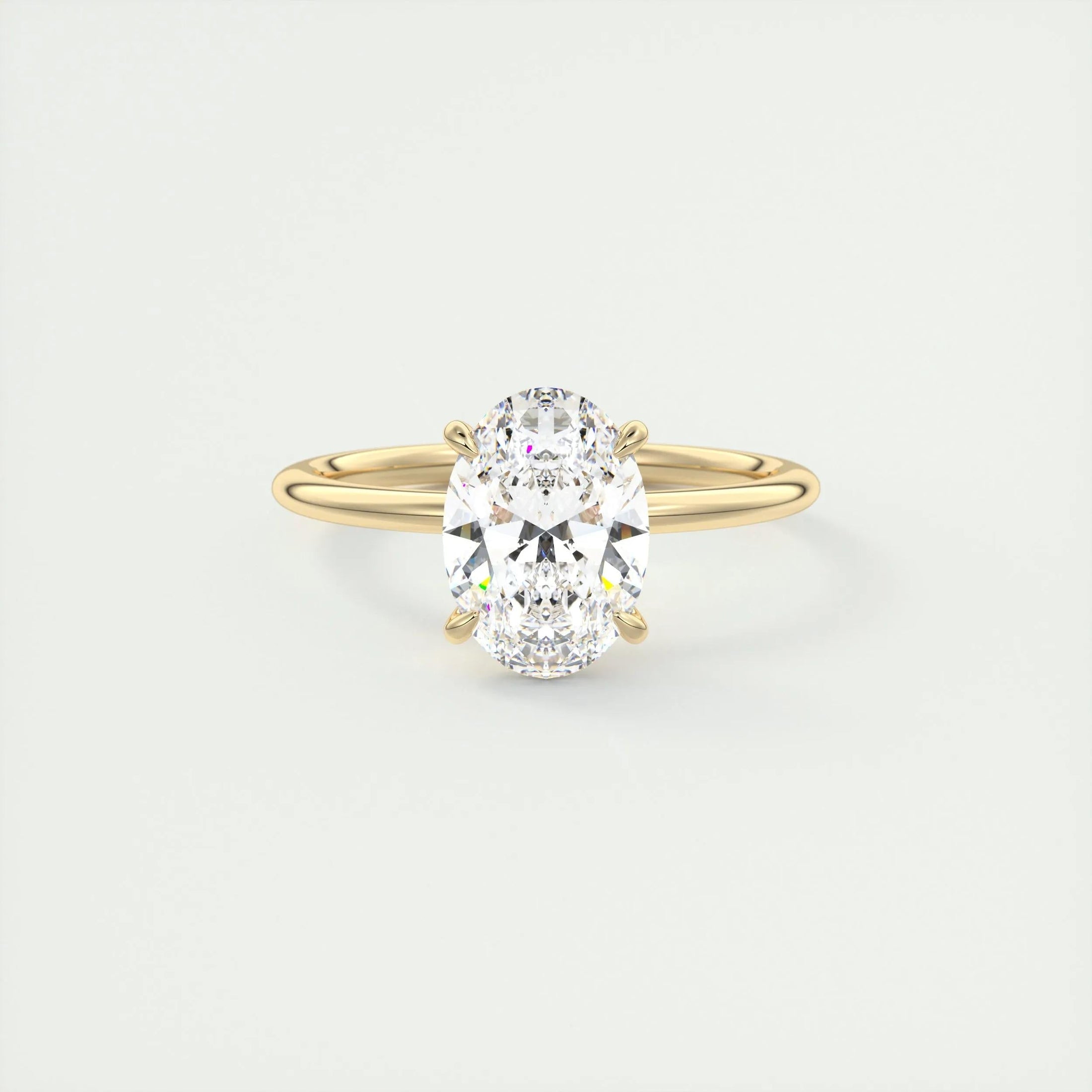 2.0 CT Oval Lab Grown Diamond Solitaire Engagement Ring