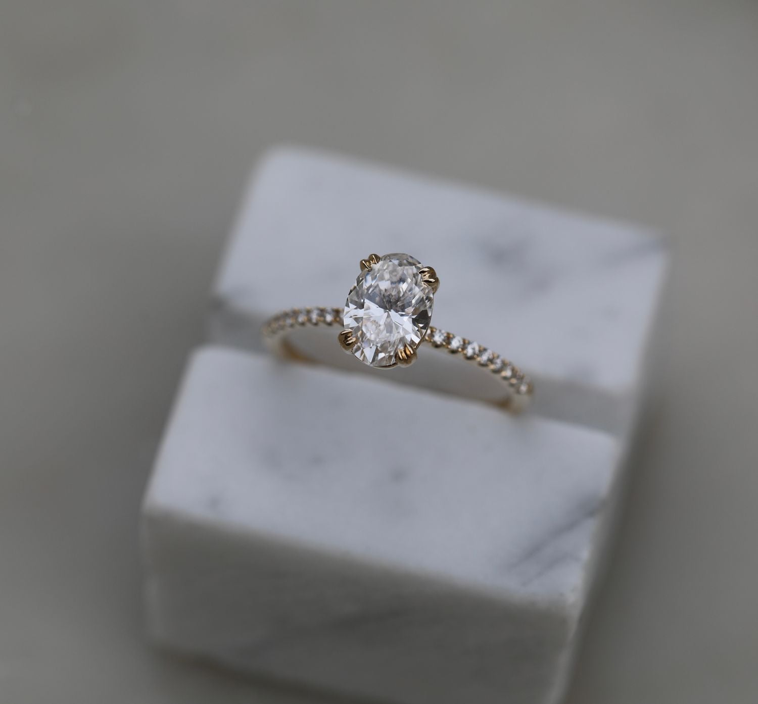 1.21 CT Oval Lab-Grown Diamond Pavé Delight Engagement Ring