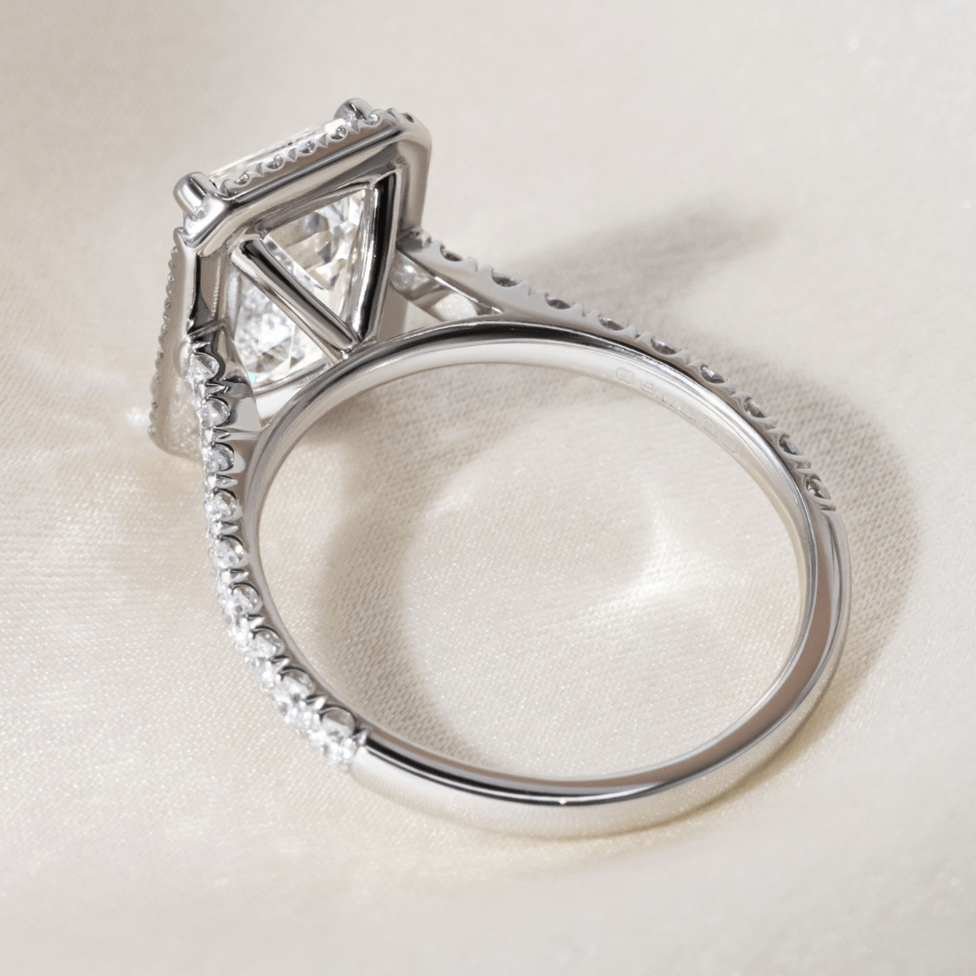 Halo & Pave-Emerald Lab Grown Diamond Engagement Ring