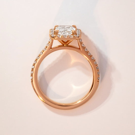 Halo & Pave-Radiant Lab Grown Diamond Engagement Ring