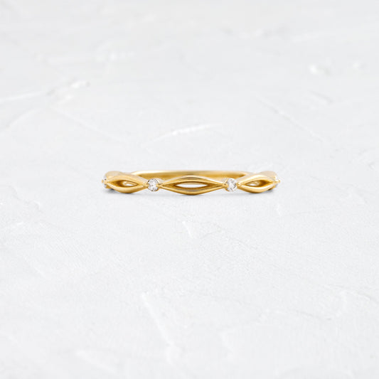 Criss Cross- 0.12 CT Round Lab Grown Diamond Wedding Band