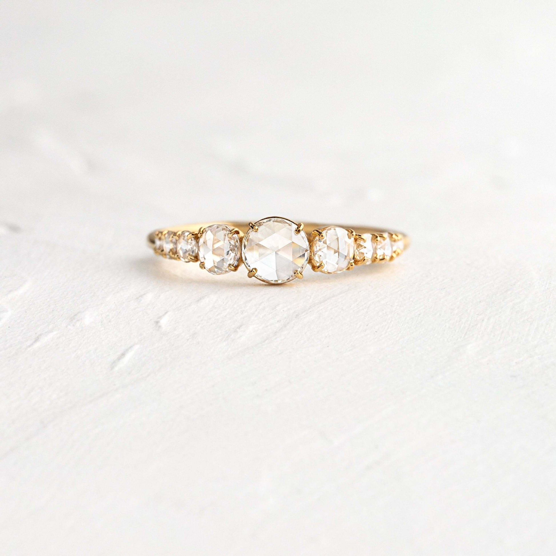 Pave Style-Rose Cut Lab Grown Diamond Engagement Ring