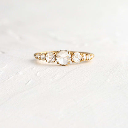 Pave Style-Rose Cut Lab Grown Diamond Engagement Ring