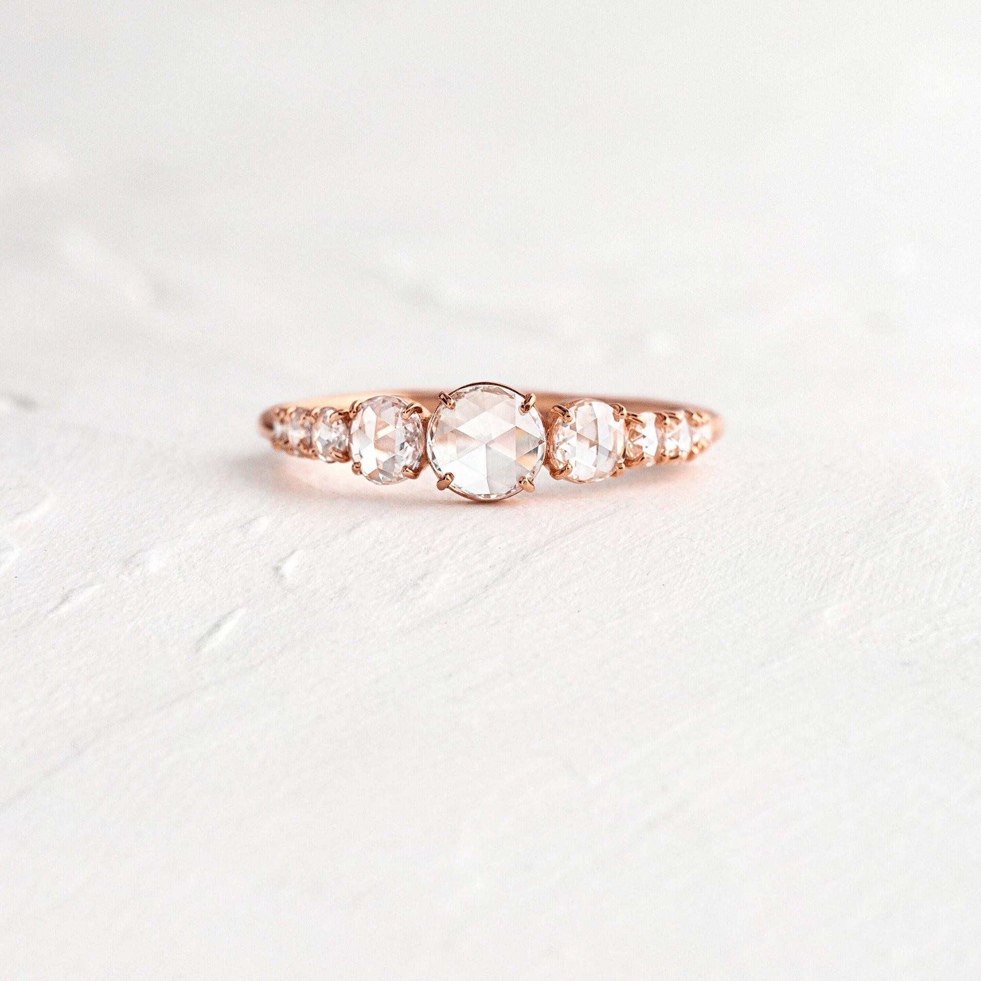 Pave Style-Rose Cut Lab Grown Diamond Engagement Ring