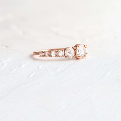 Pave Style-Rose Cut Lab Grown Diamond Engagement Ring