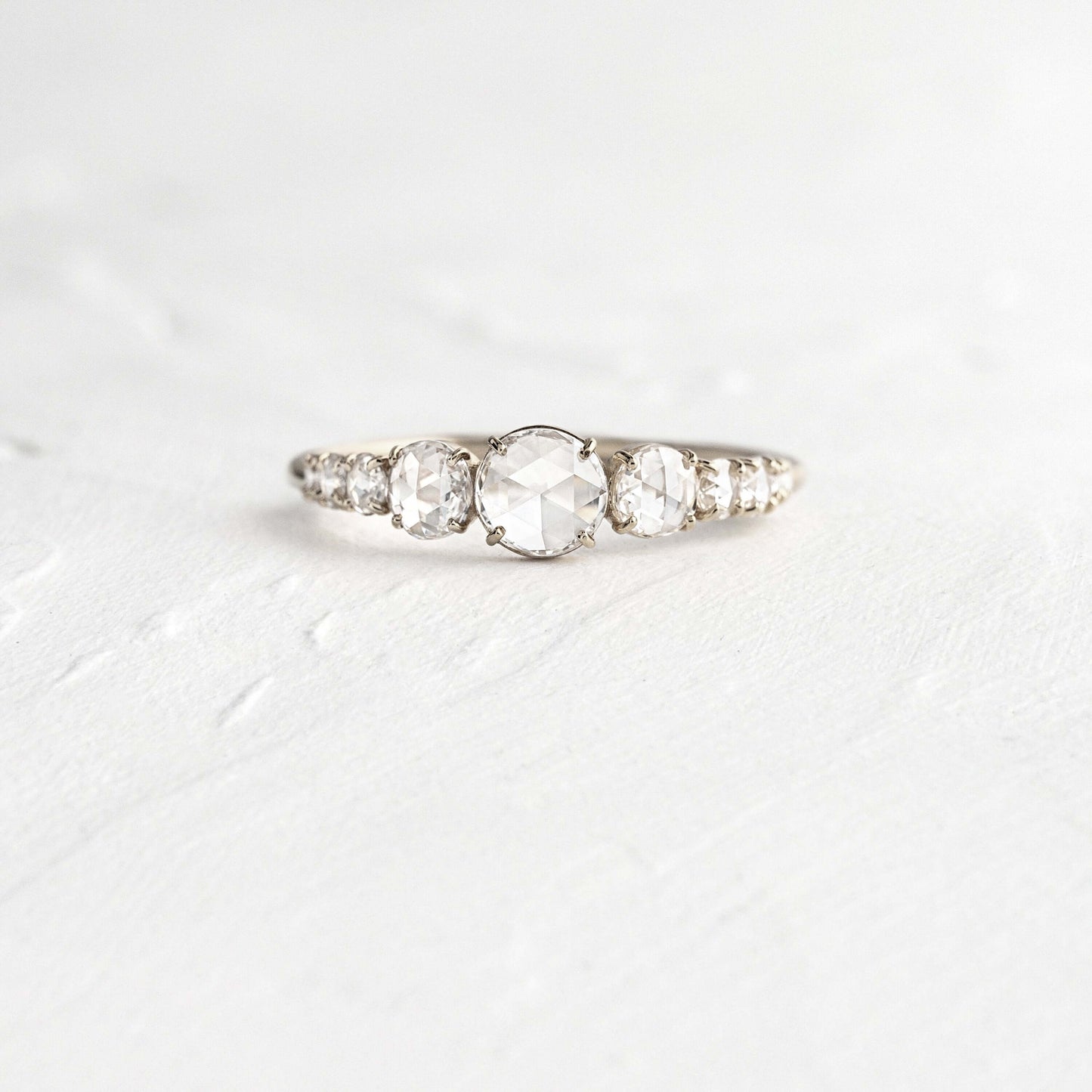 Pave Style-Rose Cut Lab Grown Diamond Engagement Ring