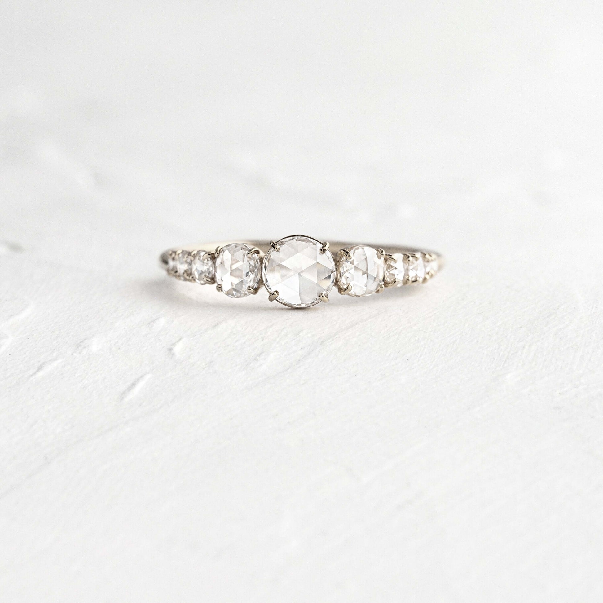 Pave Style-Rose Cut Lab Grown Diamond Engagement Ring