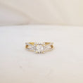 Load image into Gallery viewer, 0.50 CT Princess Cut Lab-Grown Diamond Halo with Pave Split Shank Engagement Ring
