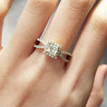 Load image into Gallery viewer, 0.50 CT Princess Cut Lab-Grown Diamond Halo with Pave Split Shank Engagement Ring
