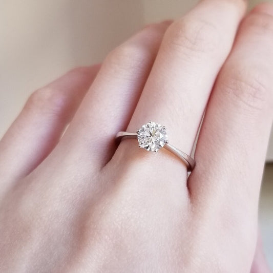 Eternal Elegance: 0.90 CT Round Lab-Grown Diamond Solitaire Engagement Ring