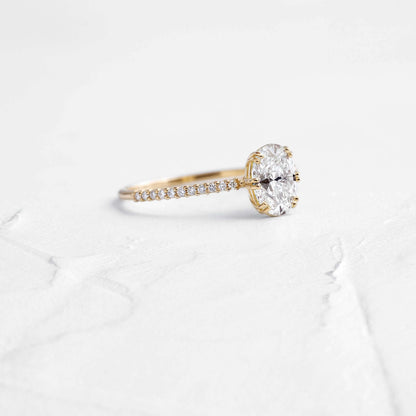 Pave-Oval Lab Grown Diamond Engagement Ring