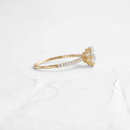 Pave-Oval Lab Grown Diamond Engagement Ring