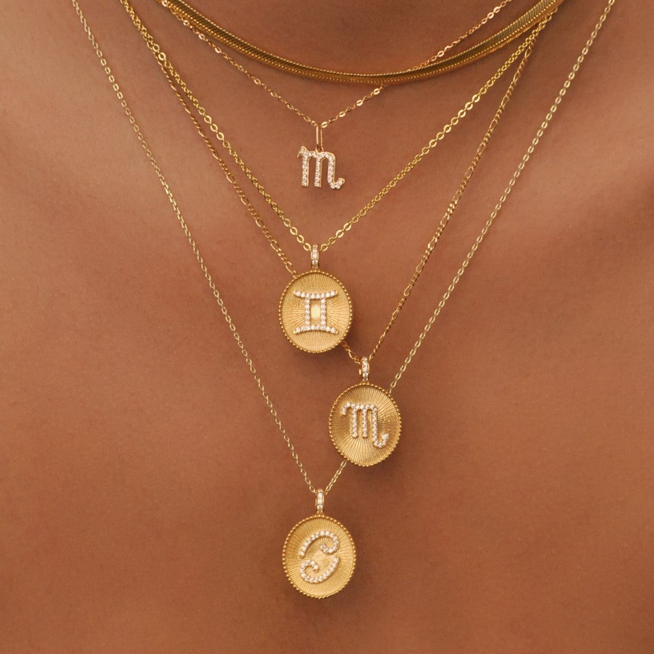 Aquarius Zodiac Pendant with 0.24 TCW Round Lab-Grown Diamonds 3