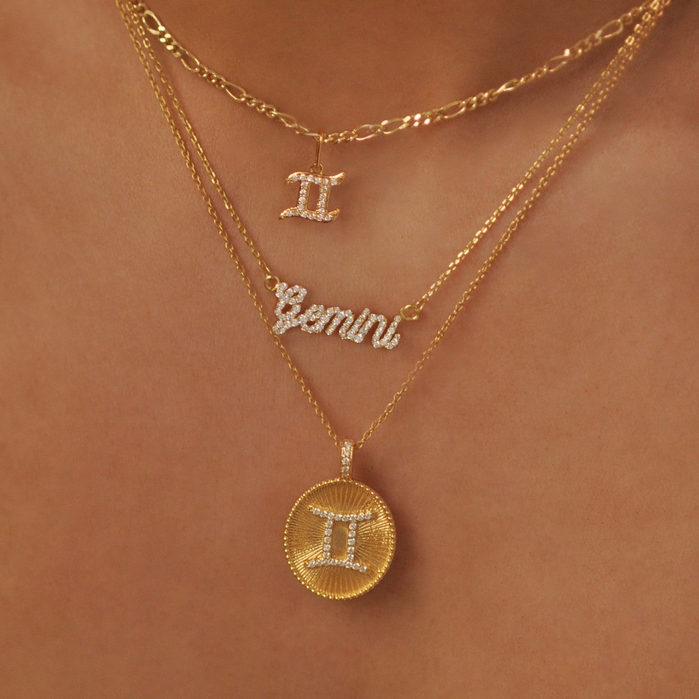 0.25 TCW Round Lab-Grown Diamond Zodiac Name Necklace Collection