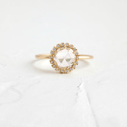 Halo-Rose Cut Lab Grown Diamond Engagement Ring
