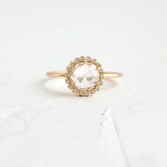 Halo-Rose Cut Lab Grown Diamond Engagement Ring