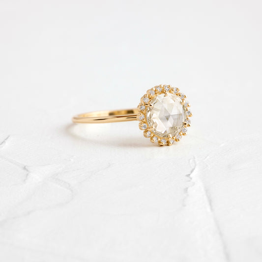 Halo-Rose Cut Lab Grown Diamond Engagement Ring
