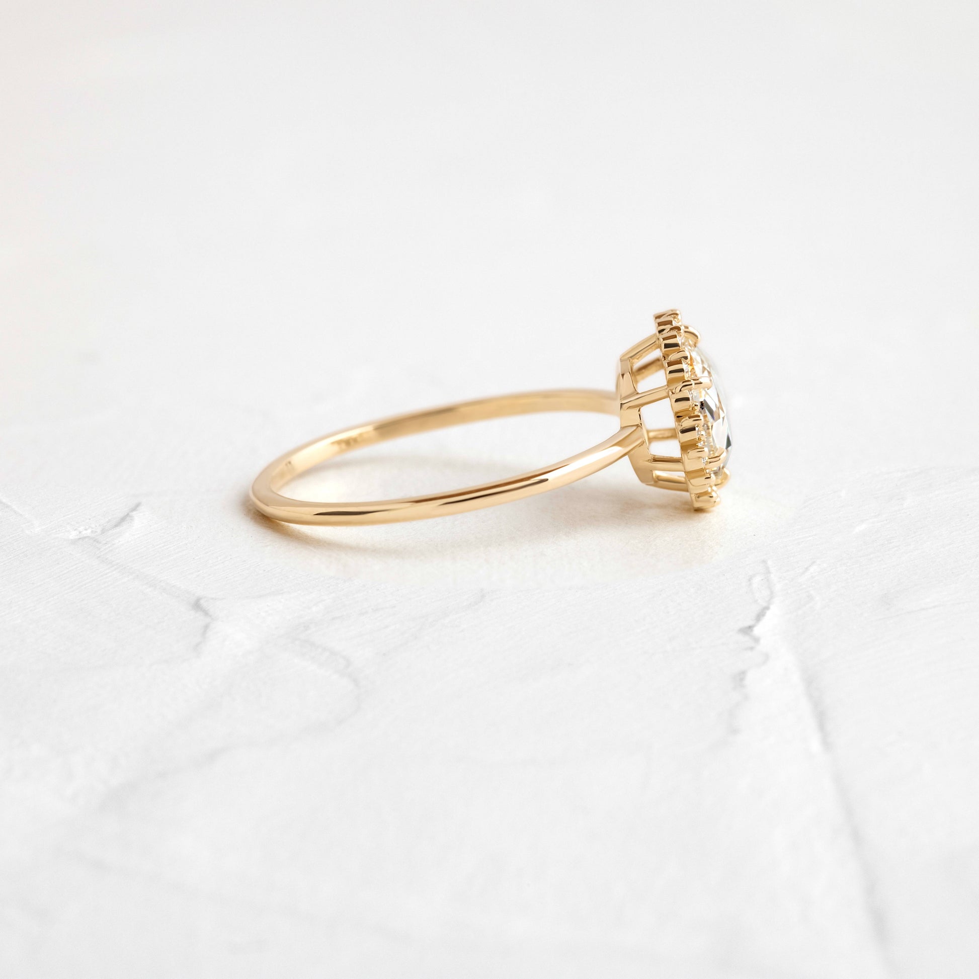 Halo-Rose Cut Lab Grown Diamond Engagement Ring
