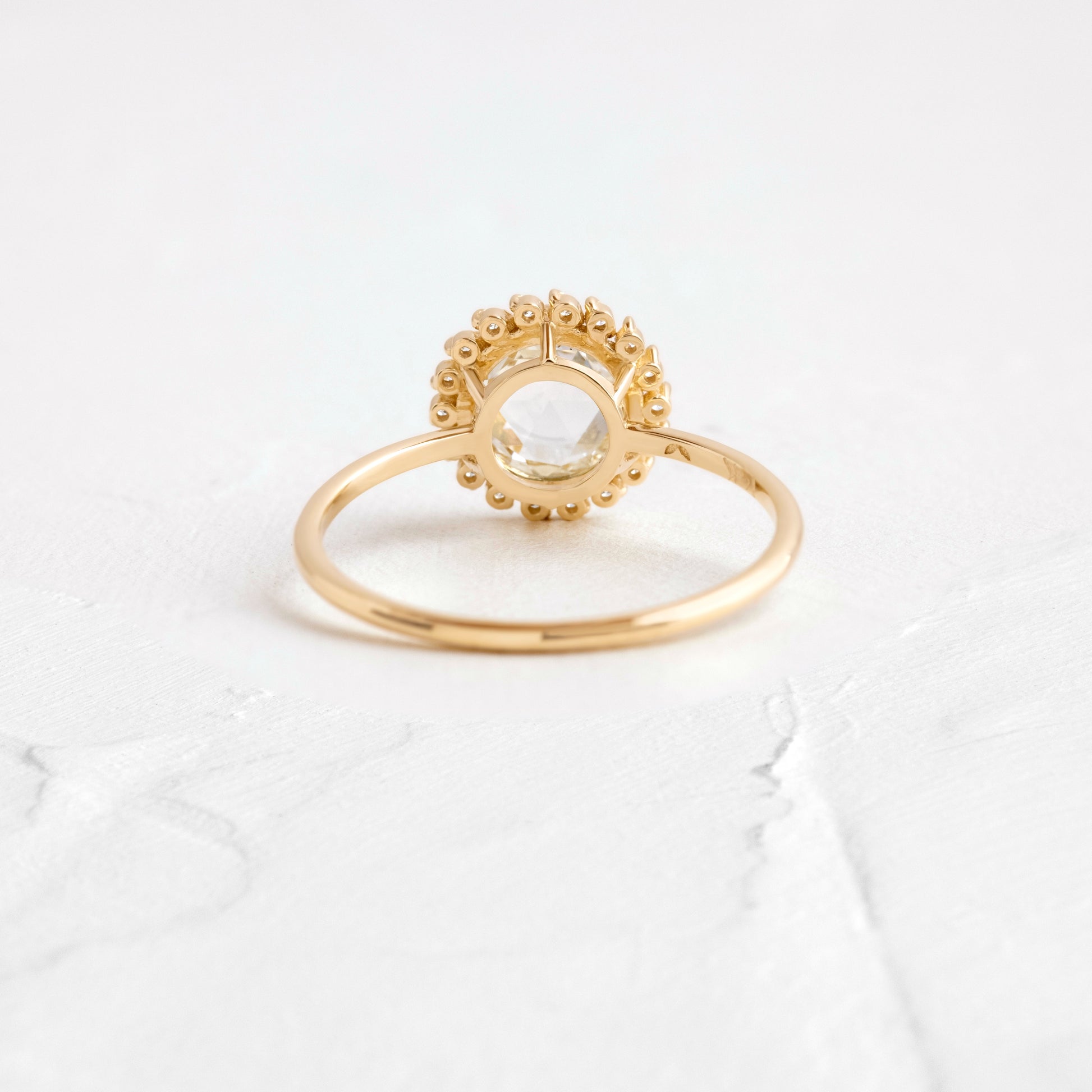 Halo-Rose Cut Lab Grown Diamond Engagement Ring