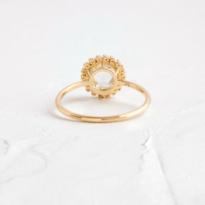 Halo-Rose Cut Lab Grown Diamond Engagement Ring