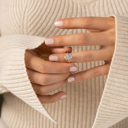 Solitaire Double Prong-Oval Lab Grown Diamond Engagement Ring