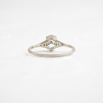 Cluster & Six Square Prong-Oval Lab Grown Diamond Engagement Ring