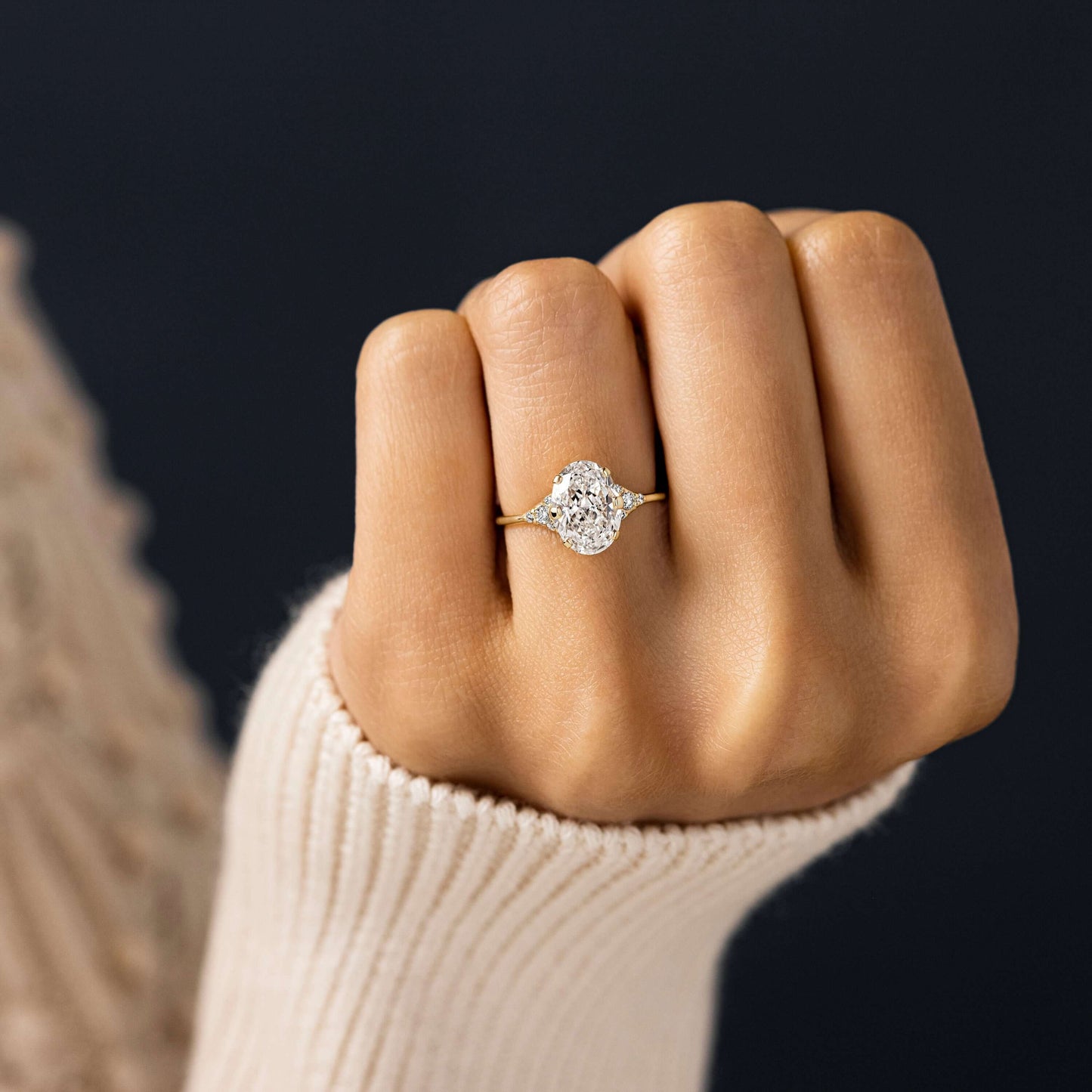 Solitaire-Oval Lab Grown Diamond Engagement Ring