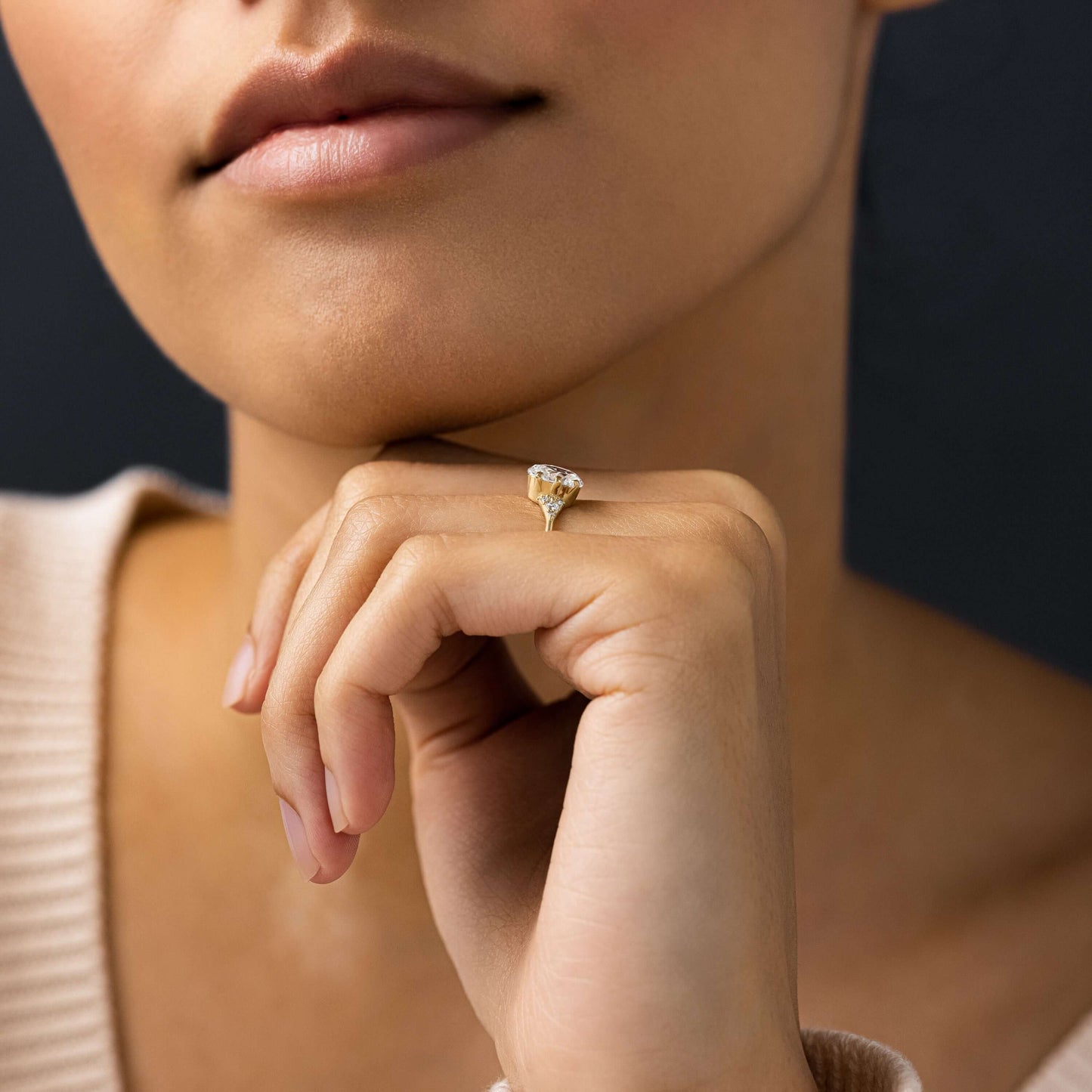 Solitaire-Oval Lab Grown Diamond Engagement Ring