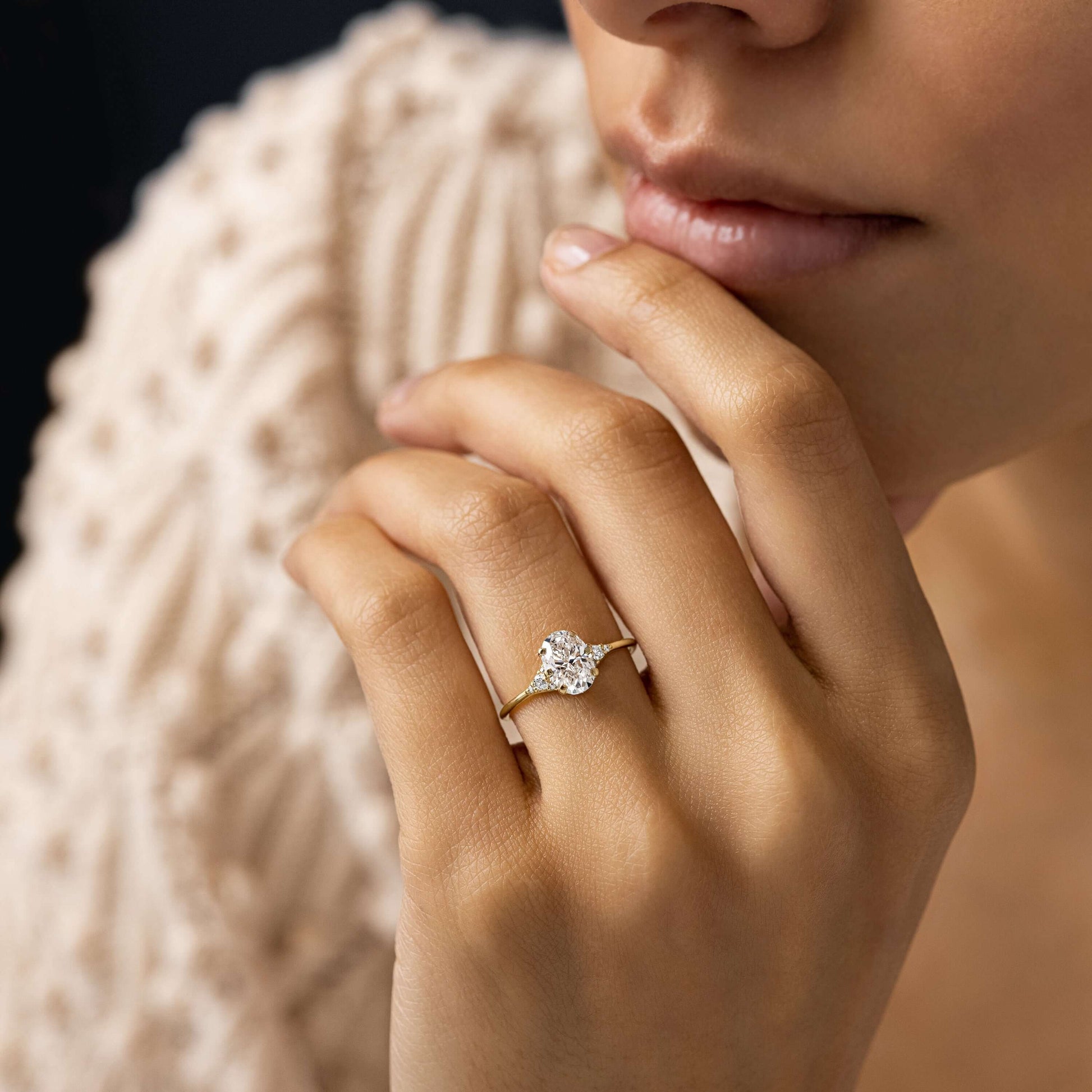 Solitaire-Oval Lab Grown Diamond Engagement Ring