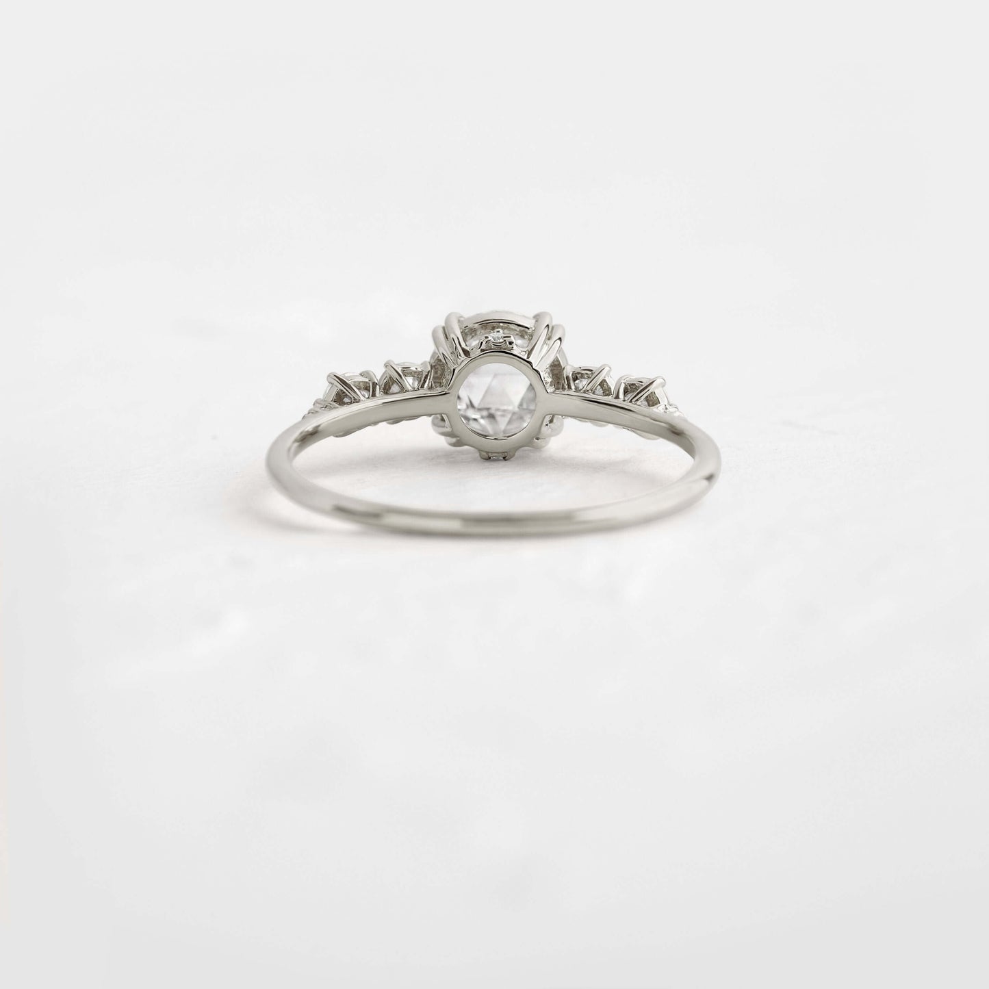 Cluster-Rose Cut Lab Grown Diamond Engagement Ring