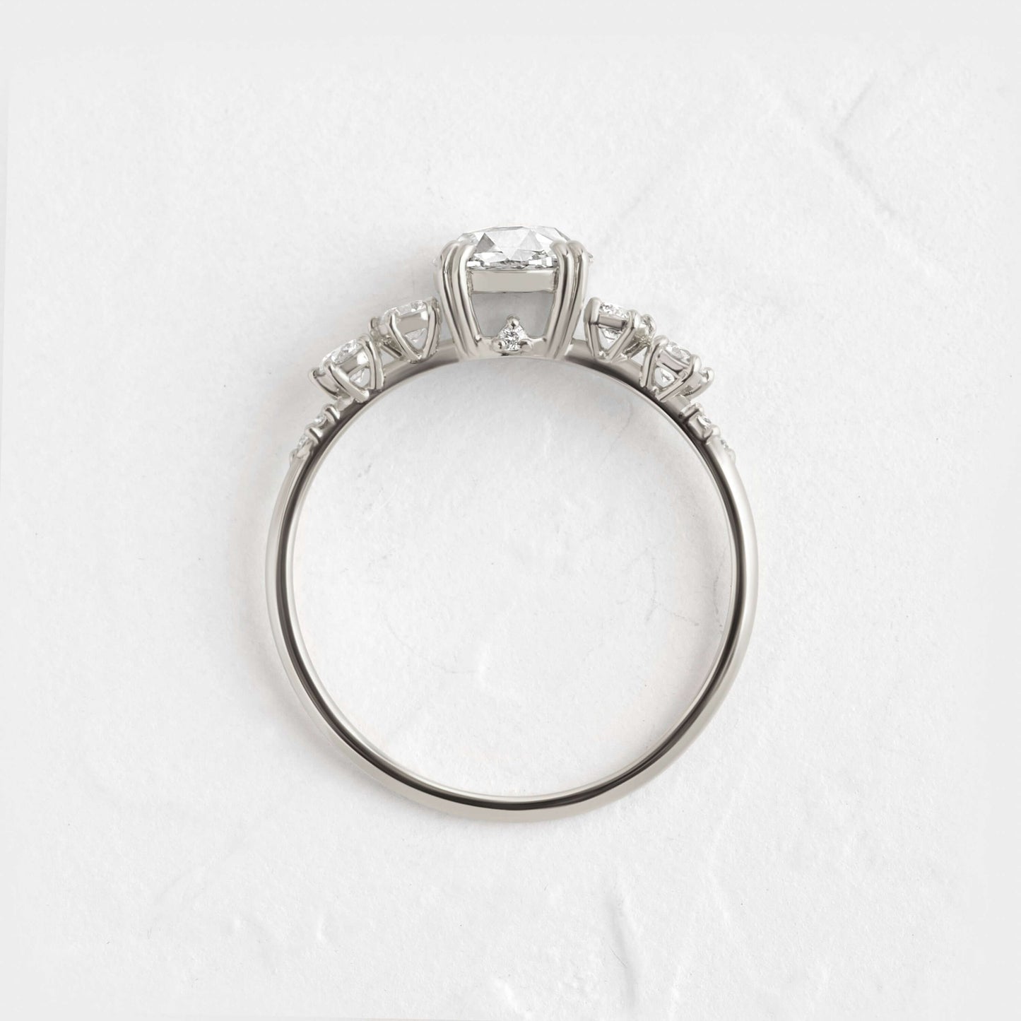 Cluster-Rose Cut Lab Grown Diamond Engagement Ring