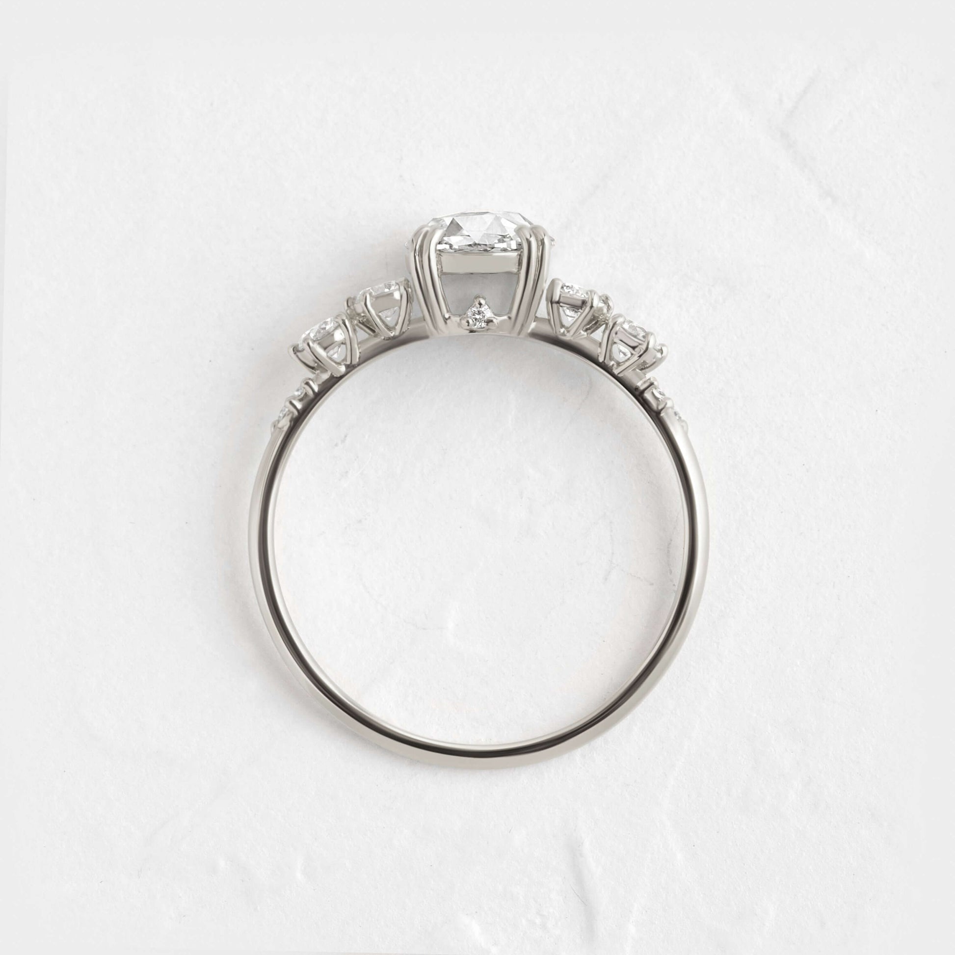 Cluster-Rose Cut Lab Grown Diamond Engagement Ring