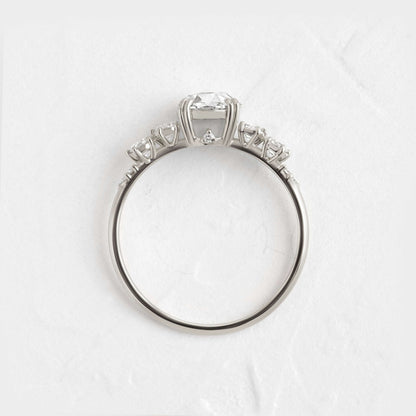 Cluster-Rose Cut Lab Grown Diamond Engagement Ring