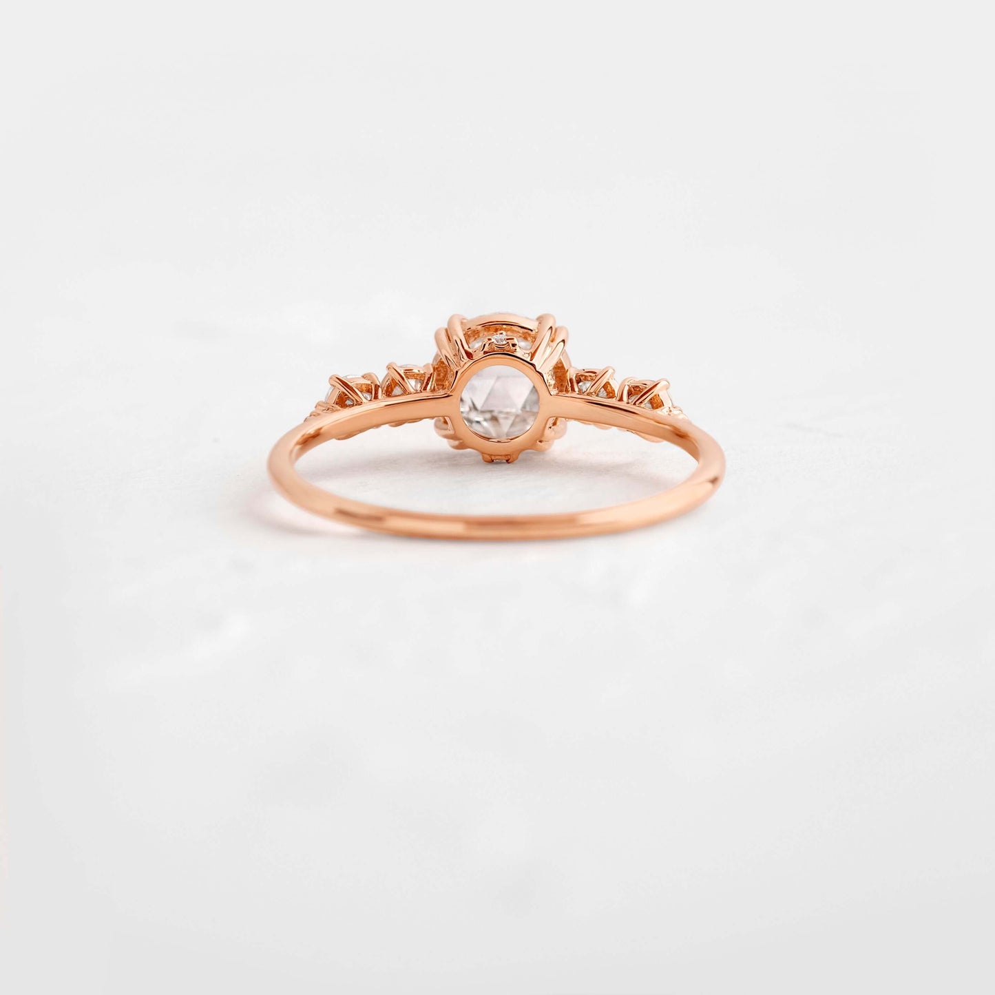 Cluster-Rose Cut Lab Grown Diamond Engagement Ring