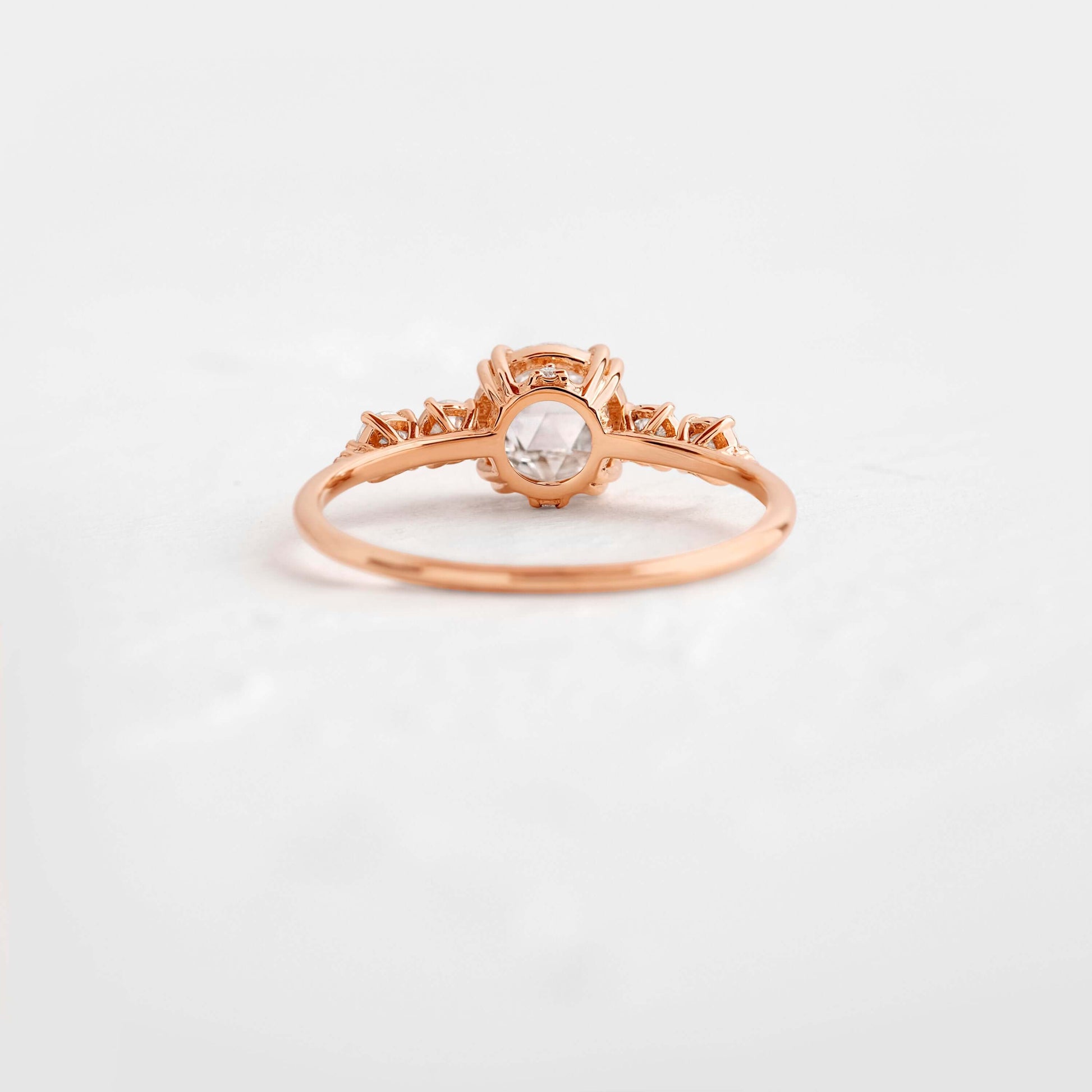 Cluster-Rose Cut Lab Grown Diamond Engagement Ring