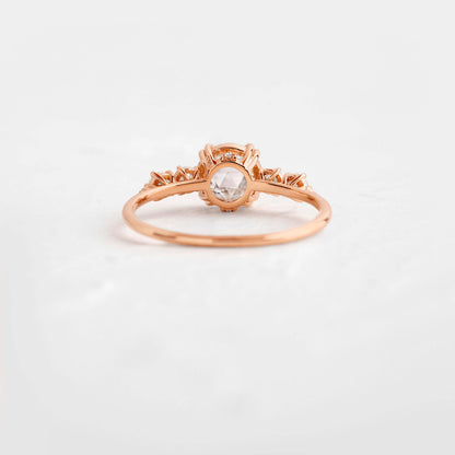 Cluster-Rose Cut Lab Grown Diamond Engagement Ring