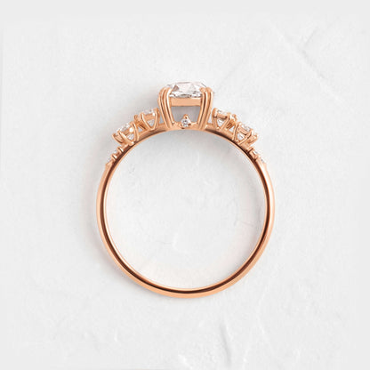 Cluster-Rose Cut Lab Grown Diamond Engagement Ring